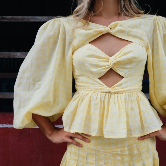 Innika Choo Peplum Twist Blouse Size 1 Small NWT - Picture 2 of 11